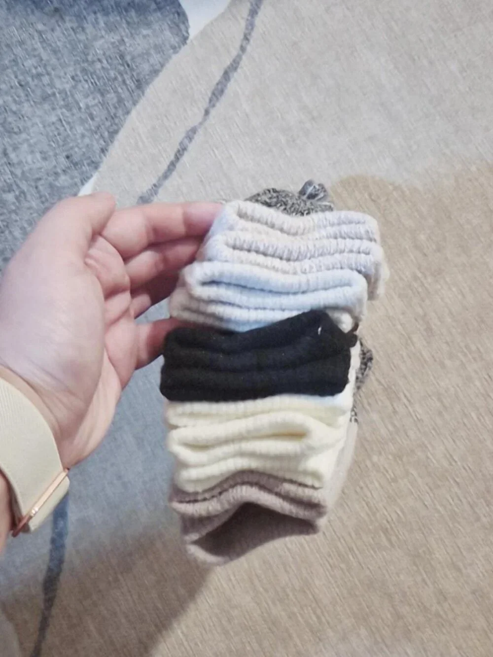 Lucky Brand Women’s 6 Pair Super Soft Boot Socks Neutral Black White Gray